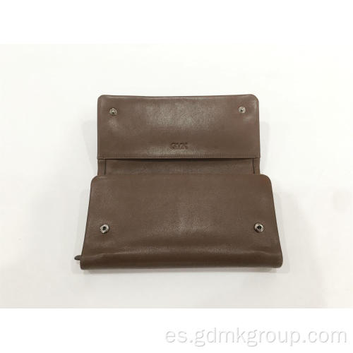 Billetera Hombre Bolso Largo Piel Gran Capacidad